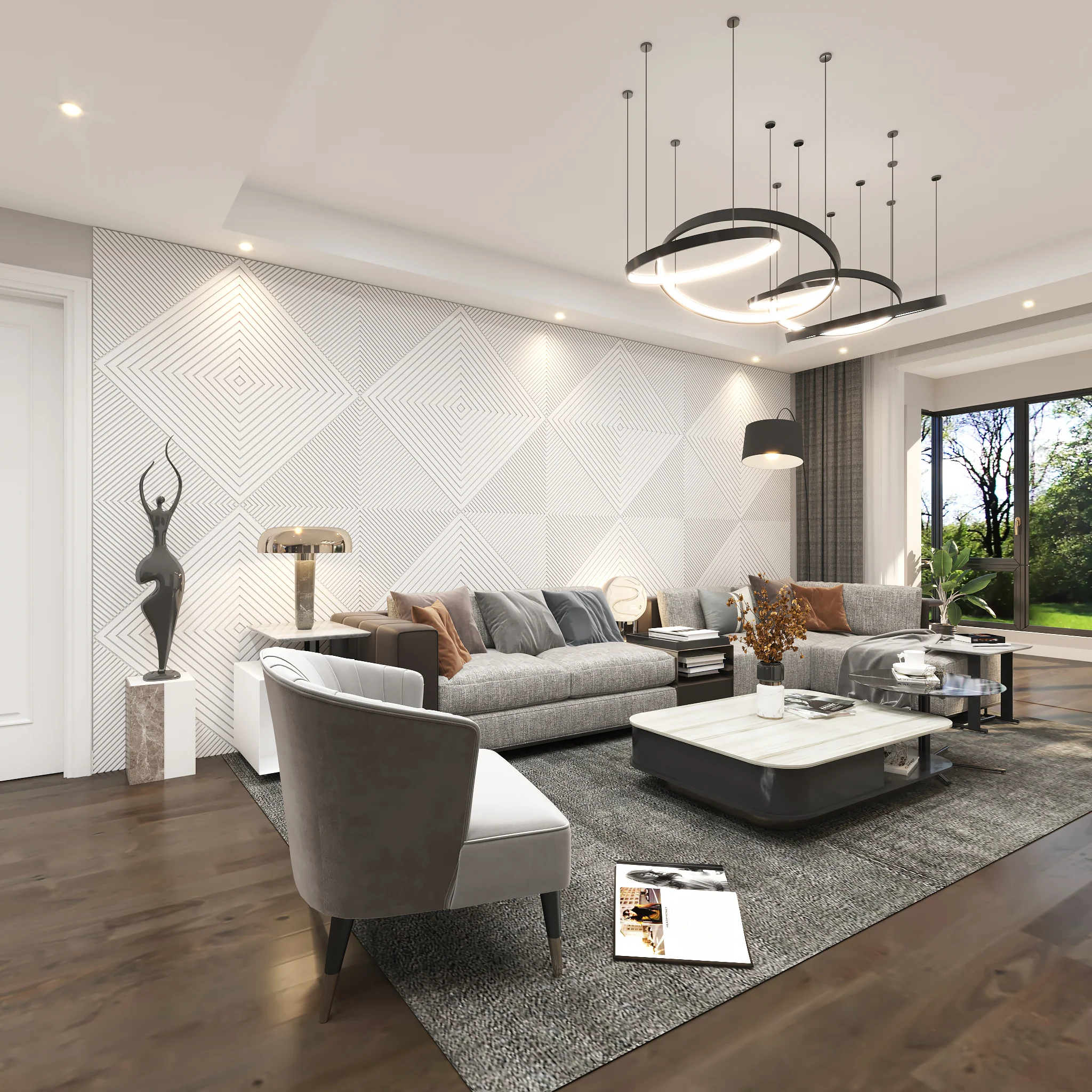 White Acoustic 3D Wall Panels - Modern Sound Diffusers - Image 5