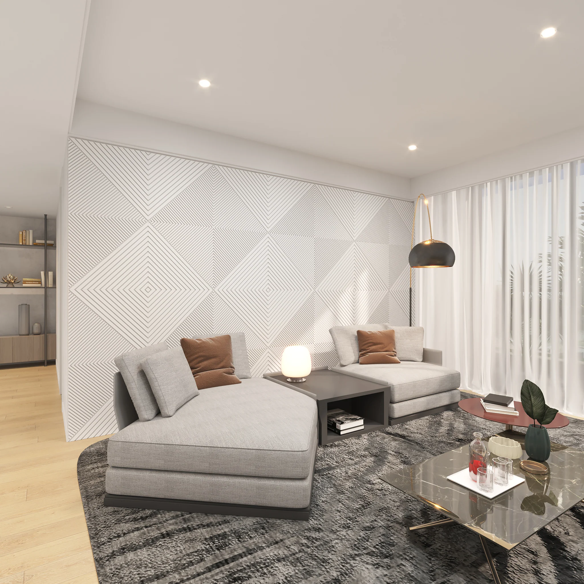 White Acoustic 3D Wall Panels - Modern Sound Diffusers - Image 7