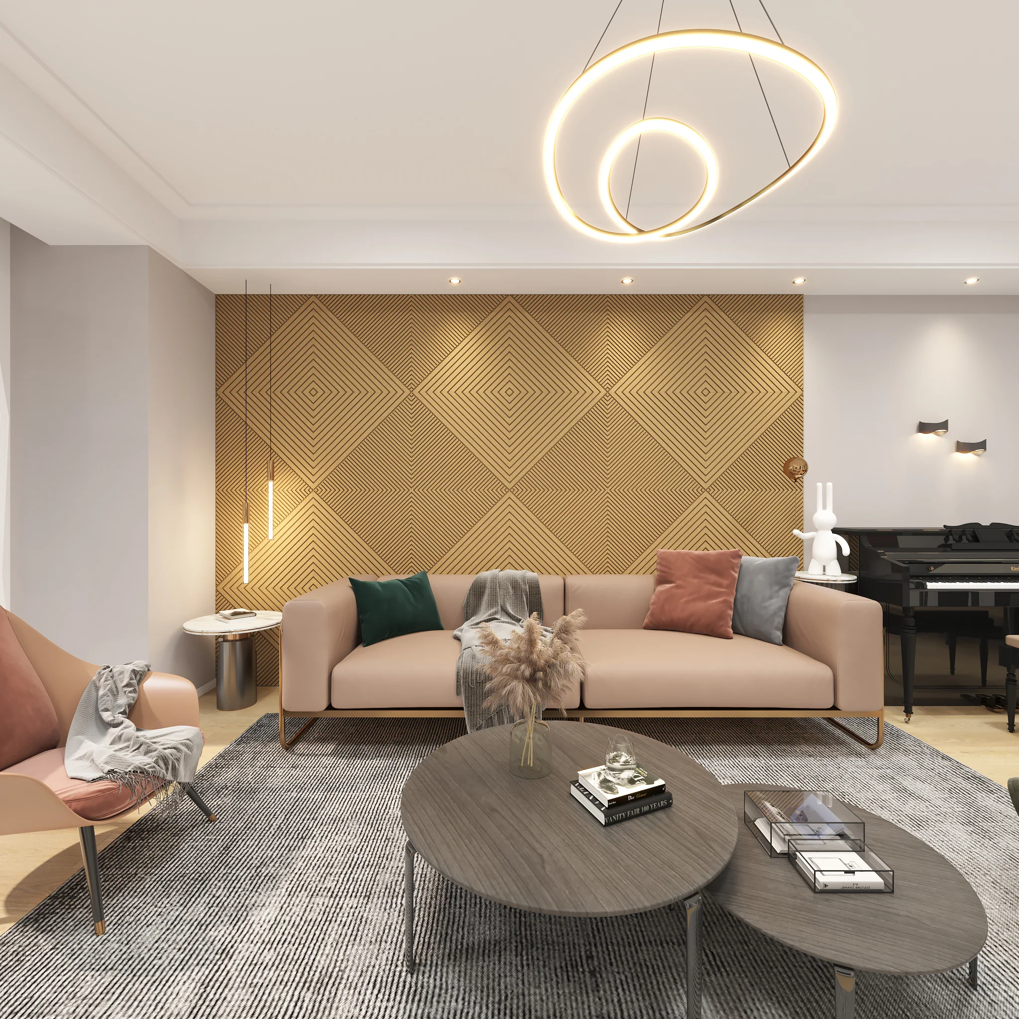 Geometric Acoustic Diffuser Wall Panels: Customizable Art - Image 6