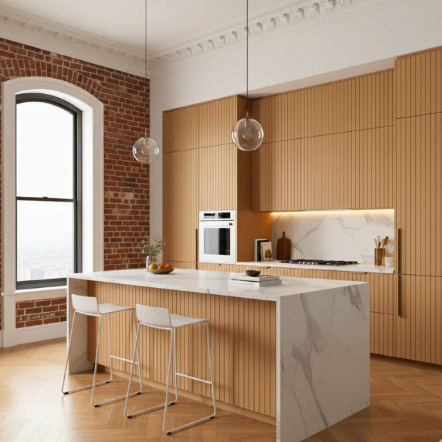 Custom Slats Cabinet Doors for Kitchen Refacing | Made in NY - Image 7