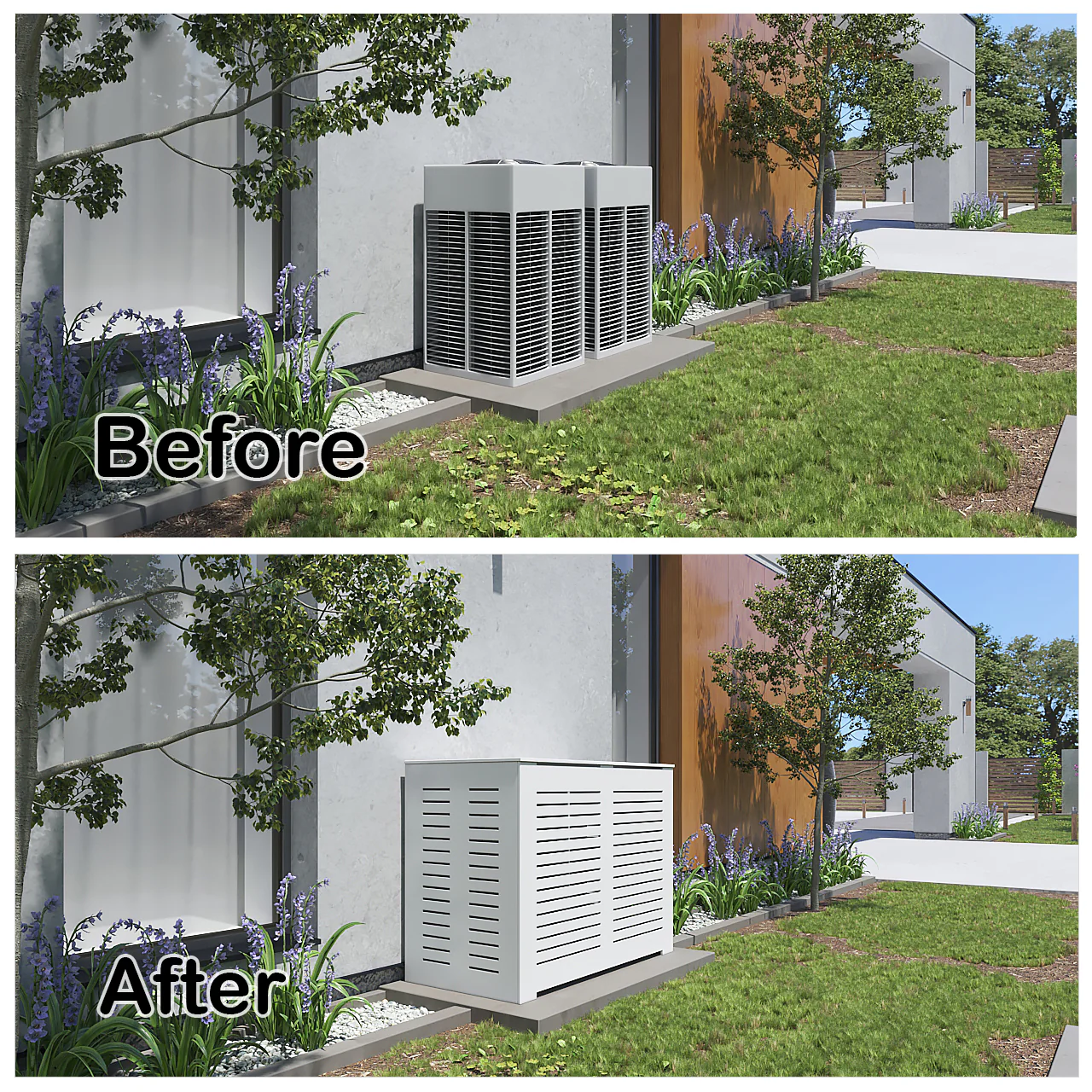 Weatherproof Fence to Cover AC Units - Durable PVC Enclosure - Image 4