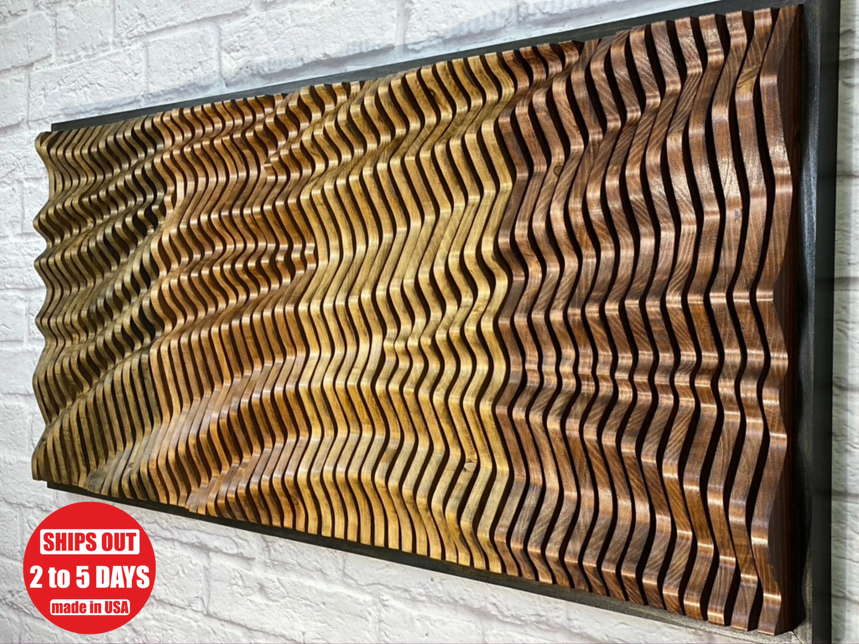 TRAVERSO Wood Wall Art, Parametric Acoustic Panel, Handmade - Image 9
