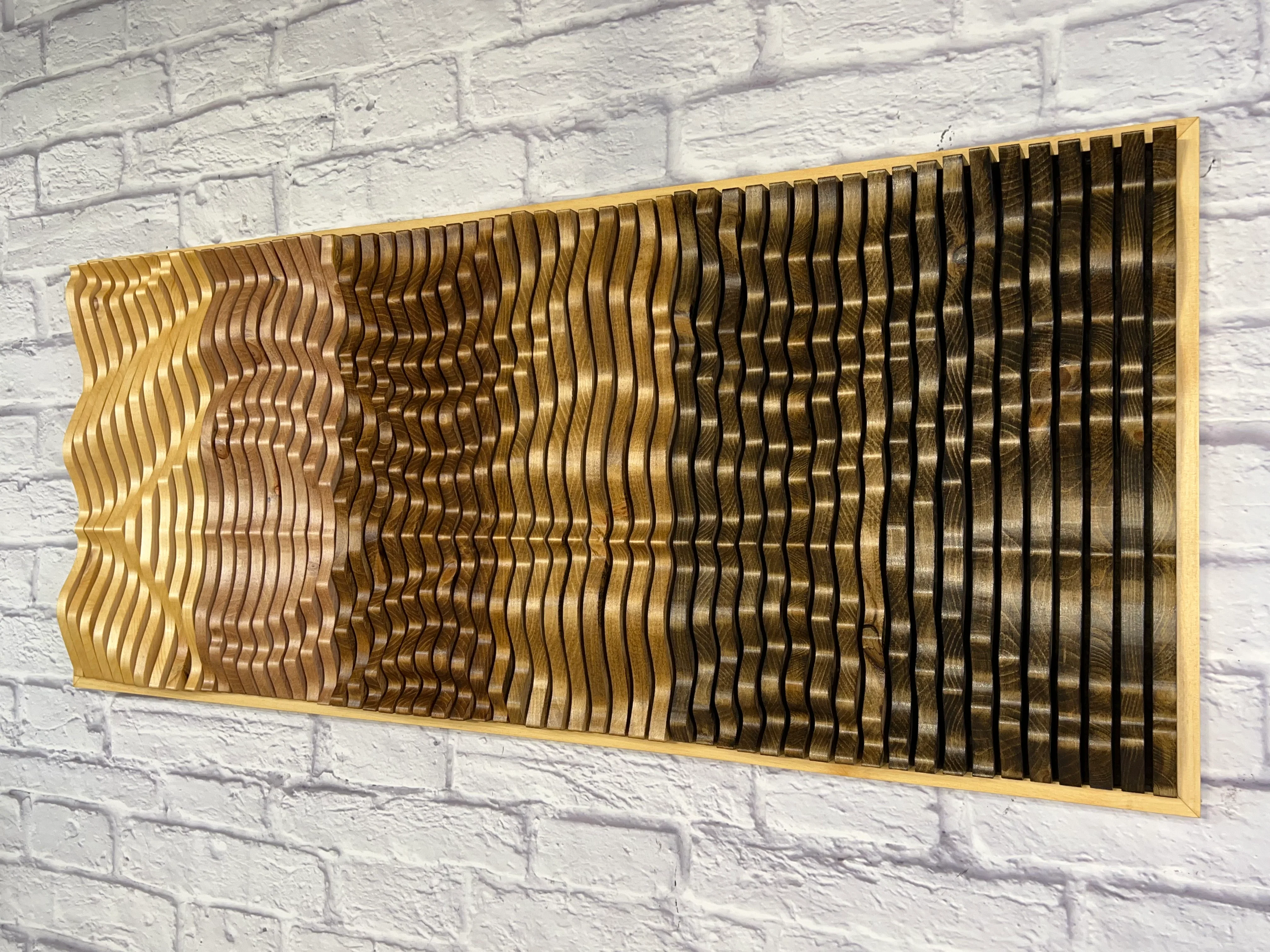 Solid Wood Acoustic Wall Art Panel - Sunlit Aura Design NYC - Image 3