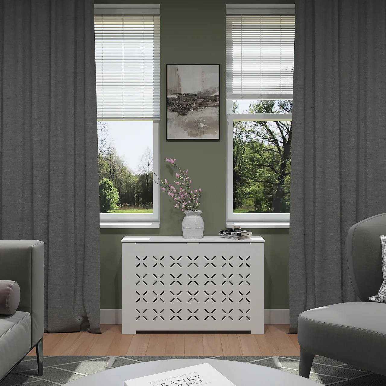 SIENNA Custom Modern Wooden Radiator Covers, NY White Design - Image 3